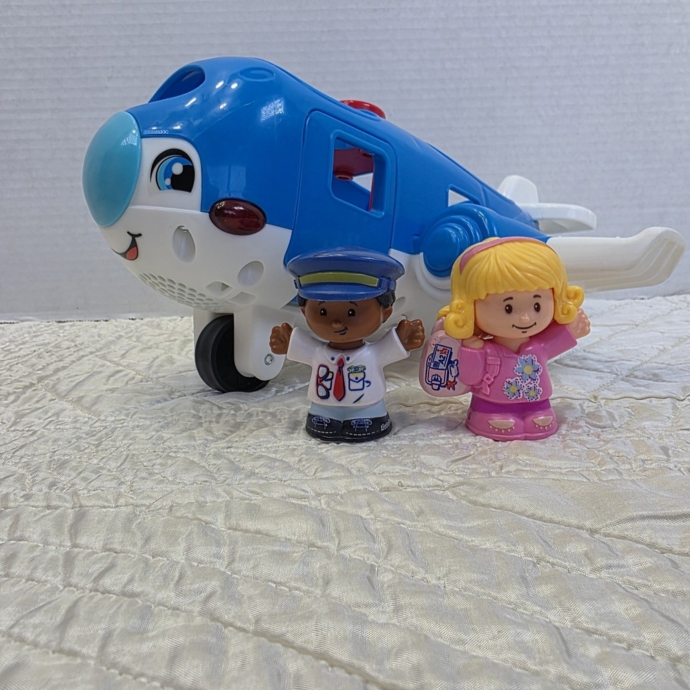 Fisher Price Little People Travel Together Airplane Set Pilot Emma Works READ